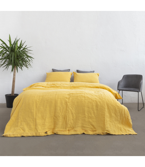 Pellava pussilakanasetti „Linen yellow“. Pellava pussilakanasetti
