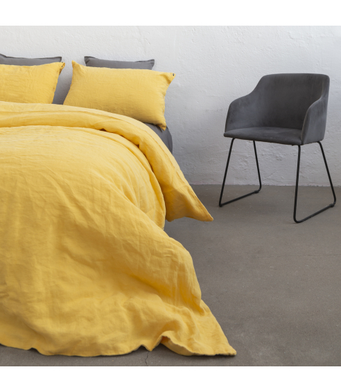 Pellava pussilakanasetti „Linen yellow“. Pellava pussilakanasetti