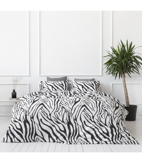 Pussilakanasetti „Zebra“. Puuvilla pussilakanasetti