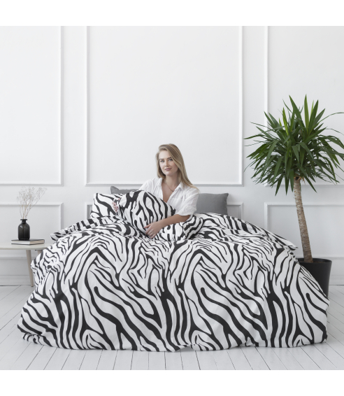 Pussilakanasetti „Zebra“. Puuvilla pussilakanasetti