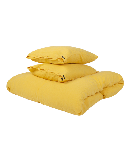 Pellava pussilakanasetti „Linen yellow“. Pellava pussilakanasetti