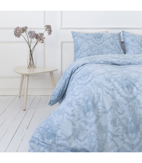 Pussilakanasetti „Toile de Jouy blue“. Puuvilla pussilakanasetti