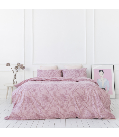 Pussilakanasetti „Toile de Jouy red“. Puuvilla pussilakanasetti