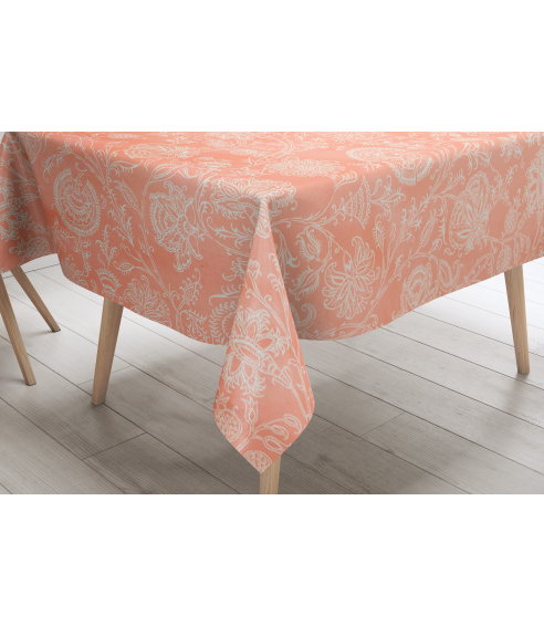 Staltiesė „Orange flora“. Puuvillapöytäliinat