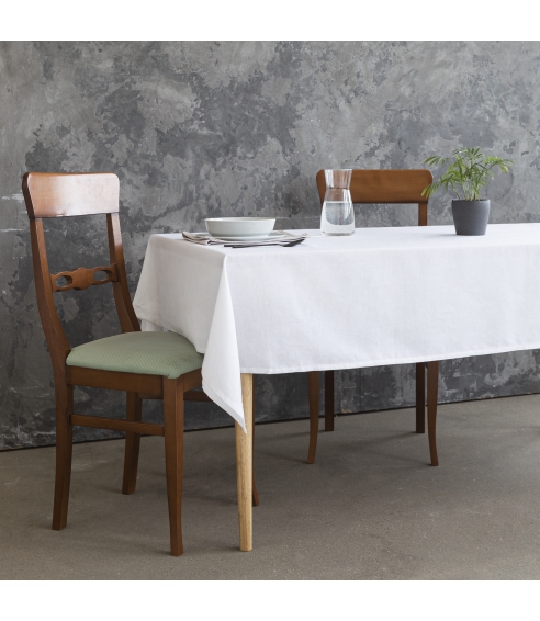 Pöytäliina „Linen white“. Pellavapöytäliinat