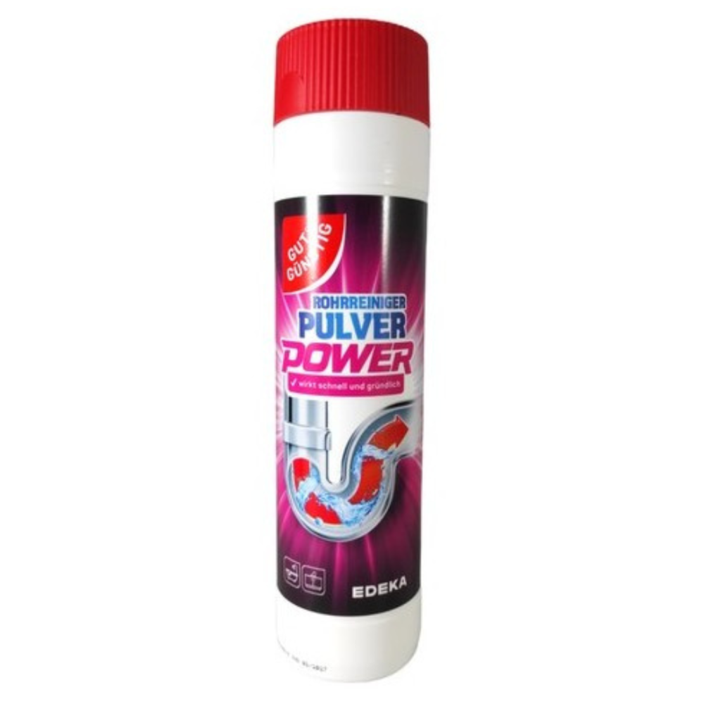 Viemäriputkien puhdistusaine „Pipe cleaner Edeka pulver power“. Puhdistusaineet