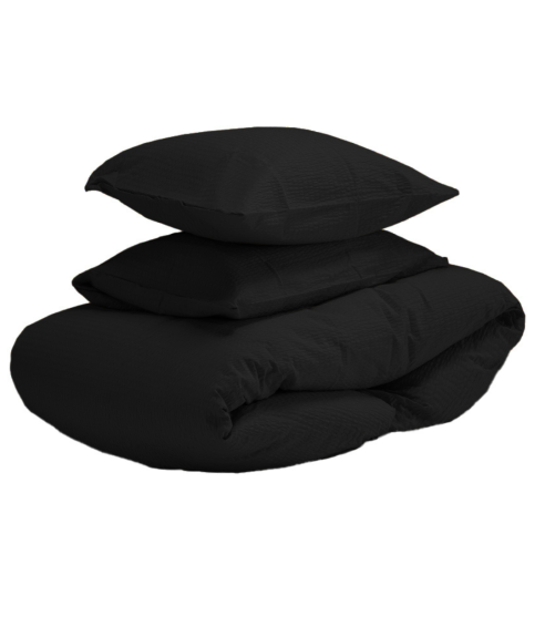 Pussilakanasetti „Kora Black“. Puuvilla pussilakanasetti