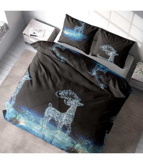 Joulu pussilakanasetti „Reindeer“. Pussilakanasetti 140x200