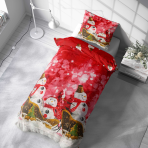 Joulu pussilakanasetti „Snowman“. Pussilakanasetti 140x200, 140x200 cm