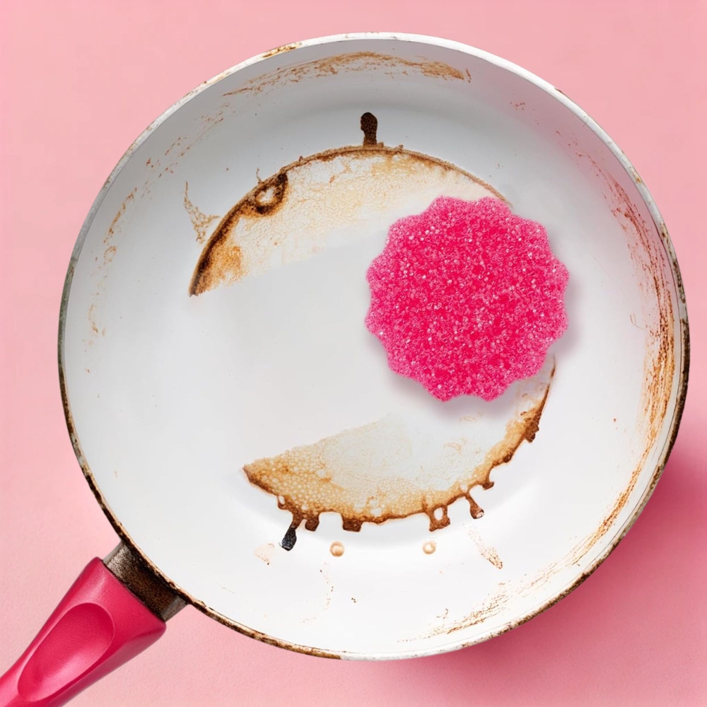 Puhdistussieni „Sqeezy pink the pink stuff“. Puhdistussieni