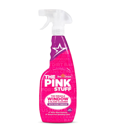 Langų valiklis „Window spray The Pink Stuff“. Puhdistusaineet