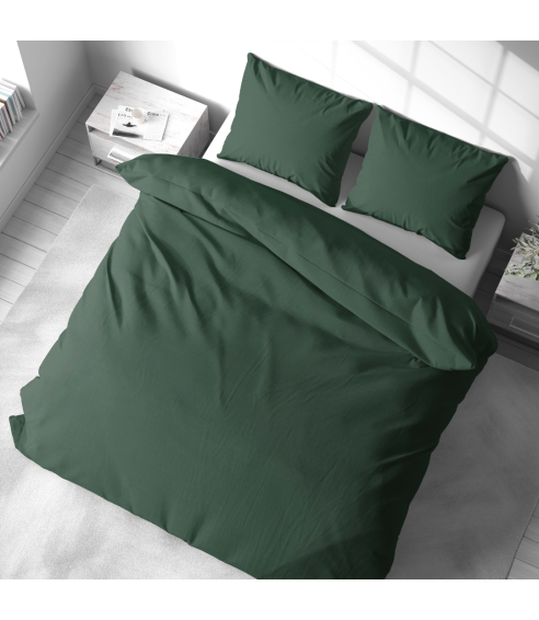 Pellava pussilakanasetti „Linen Dark Green“. Pellava pussilakanasetti