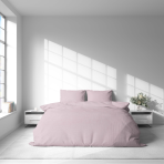 Pellava pussilakanasetti „Linen Rose“. Pellava pussilakanasetti, 140x200 cm, 200x200 cm, 200x220 cm, 220x240 cm. Minimalistinen vaaleanpunainen pellavavuodevaatesetti ilman kuvioita.