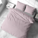 Pellava pussilakanasetti „Linen Rose“. Pellava pussilakanasetti, 140x200 cm, 200x200 cm, 200x220 cm, 220x240 cm. Hieno vaaleanpunainen pellavavuodevaate – peitonsuoja ja tyynyliinat.