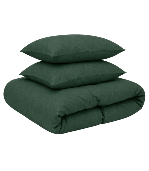 Pellava pussilakanasetti „Linen Dark Green“. Pellava pussilakanasetti