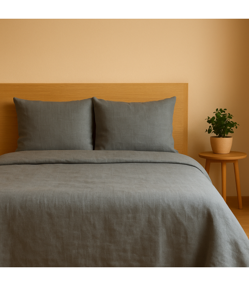 Pellava pussilakanasetti „Linen Grey oasis“. Pellava pussilakanasetti