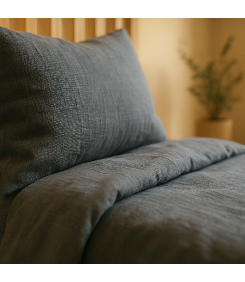 Pellava pussilakanasetti „Linen Grey oasis“. Pellava pussilakanasetti