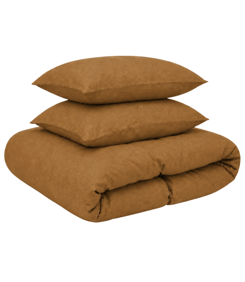 Pellava pussilakanasetti „Linen Mustard“. Pellava pussilakanasetti