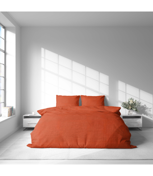 Pellava pussilakanasetti „Linen Orange“. Pellava pussilakanasetti