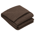 Päiväpeite „Bedspread Brunette. Viltit, 210x240 cm. Tummanruskea päiväpeite hienolla geometrisella tikkauskuviolla