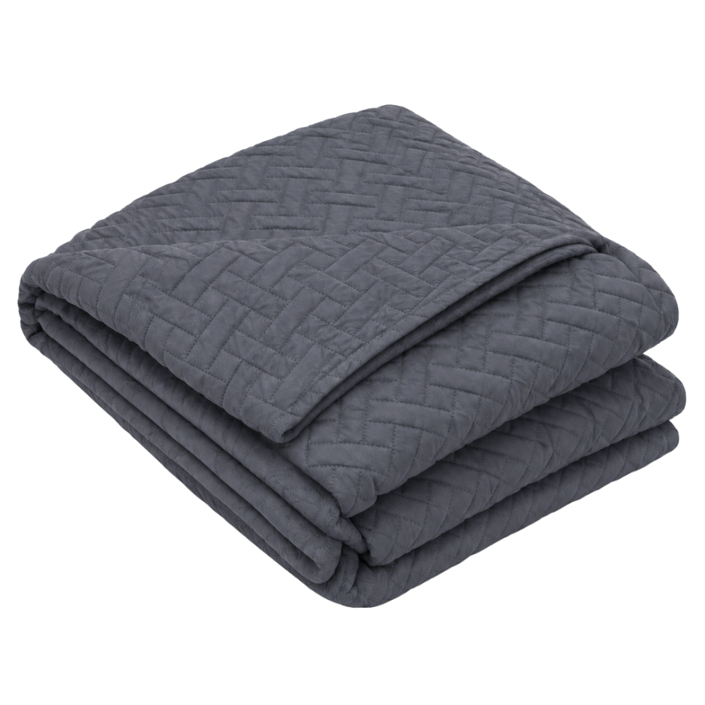 Päiväpeite „Bedspread Graphite”. Viltit, 210x240 cm. Tummanharmaa päiväpeite hienolla geometrisella tikkauskuviolla Päiväpeite „Bedspread Graphite”. Viltit, 210x240 cm. Tummanharmaa päiväpeite hienolla geometrisella tikkauskuviolla