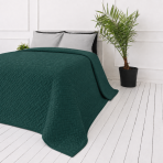 Päiväpeite „Bedspread Juniper”. Viltit, 210x240 cm. Smaragdinvihreä päiväpeite tiheällä toistuvalla punotulla kuviolla Päiväpeite „Bedspread Juniper”. Viltit, 210x240 cm. Smaragdinvihreä päiväpeite tiheällä toistuvalla punotulla kuviolla