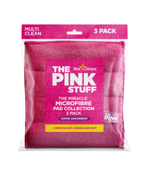 Mikrokuituliina „Pink stuff microfibre“. Pyyhkeet