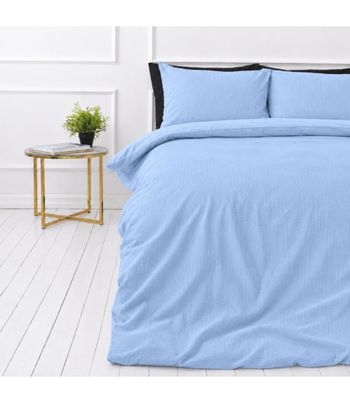 Musliini pussilakanasetti „Blue muslin“. Lasten pussilakanasetti