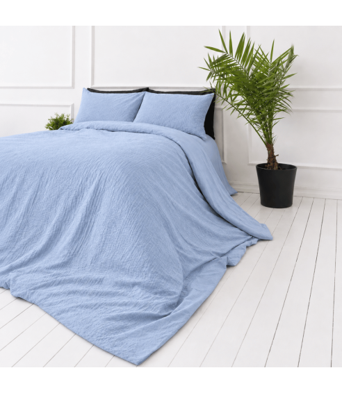 Musliini pussilakanasetti „Blue muslin“. Lasten pussilakanasetti