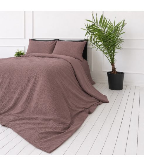 Musliini pussilakanasetti „Brown muslin“. Pussilakanasetti 200x200