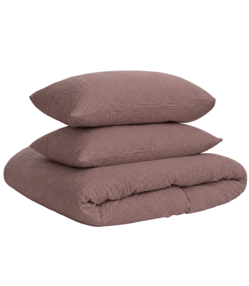 Musliini pussilakanasetti „Brown muslin“. Pussilakanasetti 200x200