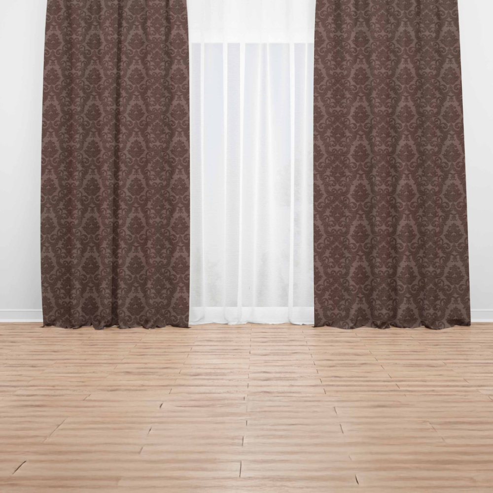 Pimennysverhot „Brown baroque curtain“. Verhot, 140x270 cm