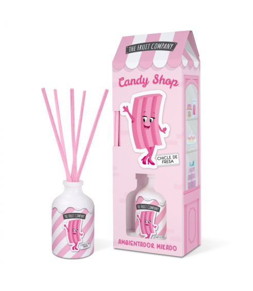 Kotituoksut tikkuineen „Candy Pop Fresa The Fruit Company“. Kodin tuoksut