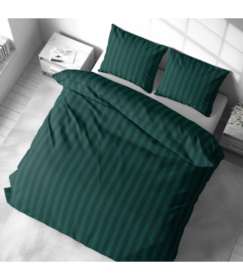 Tyynyliina „Green Stripes“. Tyynynpäälliset 50x70