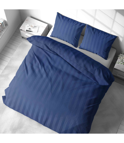 Tyynyliina „Dark Blue Stripes“. Tyynynpäälliset 50x70