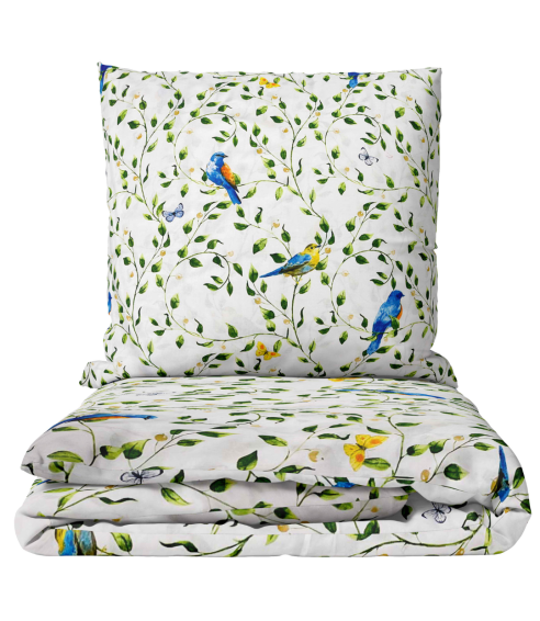 Pussilakanasetti „Birds in Bloom“. Puuvilla pussilakanasetti