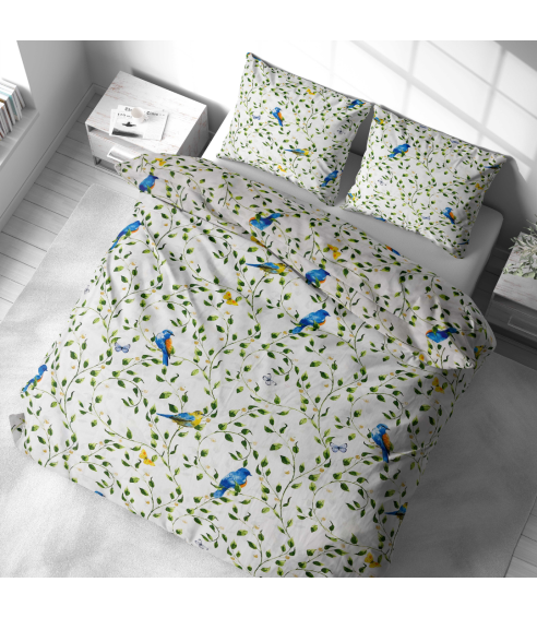 Pussilakanasetti „Birds in Bloom“. Puuvilla pussilakanasetti