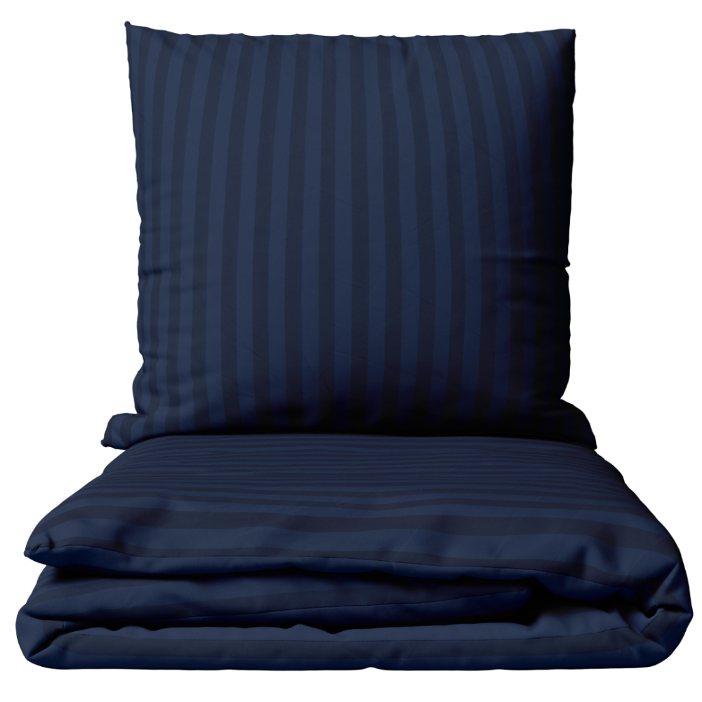 Pussilakanasetti „Dark Blue Stripes“. Pussilakanasetti 140x200, 140x200 cm, 200x200 cm, 200x220 cm