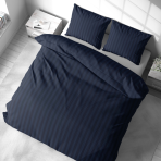 Pussilakanasetti „Dark Blue Stripes“. Pussilakanasetti 140x200, 140x200 cm, 200x200 cm, 200x220 cm