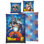 Pussilakanasetti „Dragon Ball Super“. Puuvilla pussilakanasetti, 135x200 cm. Sininen dragon ball super -vuodevaatedesign värikkäillä animehahmoilla ja näyttävällä logolla Pussilakanasetti „Dragon Ball Super“. Puuvilla pussilakanasetti, 135x200 cm. Sininen dragon ball super -vuodevaatedesign värikkäillä animehahmoilla ja näyttävällä logolla