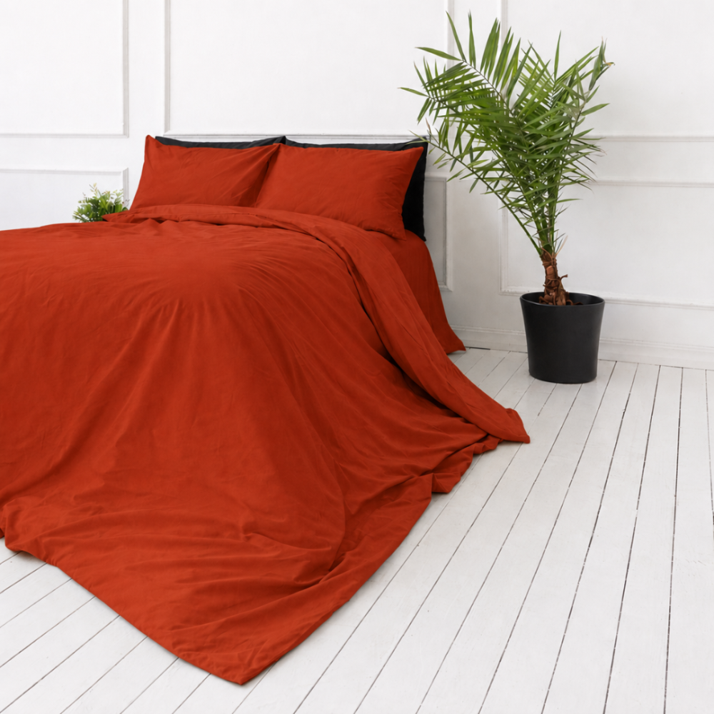 Pussilakanasetti „Dry Tomato“. Yksivärinen pussilakana, 140x200 cm, 150x210 cm, 160x200 cm, 180x200 cm, 200x200 cm, 200x220 cm, 240x220 cm. Lämmin terrakotan ja kuivatun tomaatin sävyinen vuodevaatesetti. Pussilakanasetti „Dry Tomato“. Yksivärinen pussilakana, 140x200 cm, 150x210 cm, 160x200 cm, 180x200 cm, 200x200 cm, 200x220 cm, 240x220 cm. Lämmin terrakotan ja kuivatun tomaatin sävyinen vuodevaatesetti.