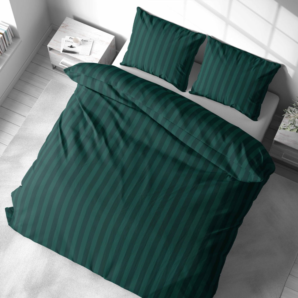 Pussilakanasetti „Green Stripes“. Pussilakanasetti 140x200, 140x200 cm, 160x200 cm, 200x200 cm, 200x220 cm