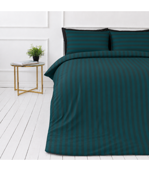Pussilakanasetti „Green Stripes“. Hotelli pussilakanasetti