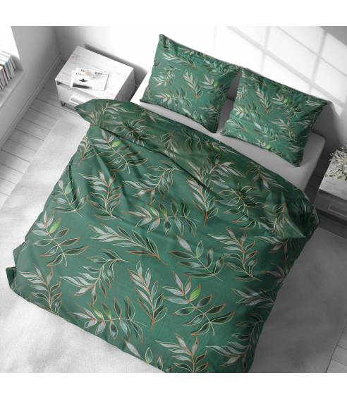 Pussilakanasetti „Jade Leaves“. Puuvilla pussilakanasetti