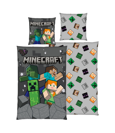 Pussilakanasetti „Minecraft“. Puuvilla pussilakanasetti