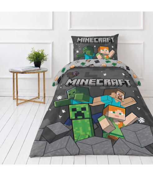 Pussilakanasetti „Minecraft“. Puuvilla pussilakanasetti
