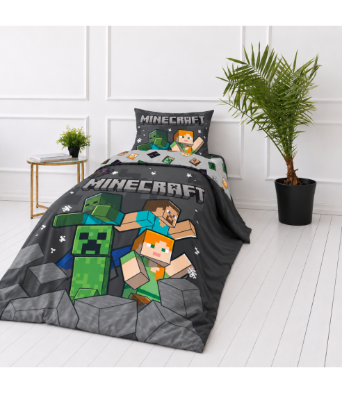 Pussilakanasetti „Minecraft“. Puuvilla pussilakanasetti