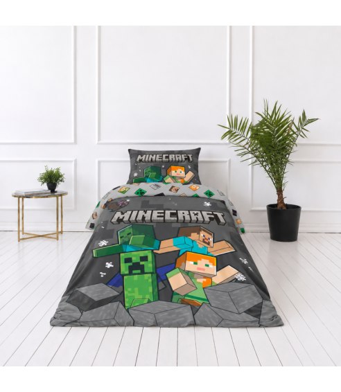 Pussilakanasetti „Minecraft“. Puuvilla pussilakanasetti