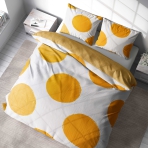 Pussilakanasetti „Orange Bliss“. Pussilakanasetti 140x200, 140x200 cm, 150x200 cm, 160x200 cm, 180x200 cm, 200x200 cm, 200x220 cm