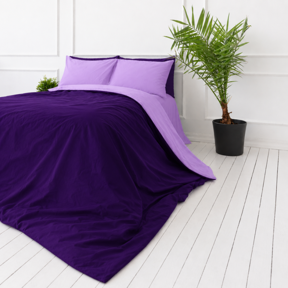 Pussilakanasetti „Orchid Pansy“. Violetti pussilakanasetti, 140x200 cm, 150x210 cm, 160x200 cm, 180x200 cm, 200x200 cm, 200x220 cm, 240x220 cm. Yksivärinen laventelinsävyinen pussilakanasetti syvällä purppurakontrastilla. Pussilakanasetti „Orchid Pansy“. Violetti pussilakanasetti, 140x200 cm, 150x210 cm, 160x200 cm, 180x200 cm, 200x200 cm, 200x220 cm, 240x220 cm. Yksivärinen laventelinsävyinen pussilakanasetti syvällä purppurakontrastilla.